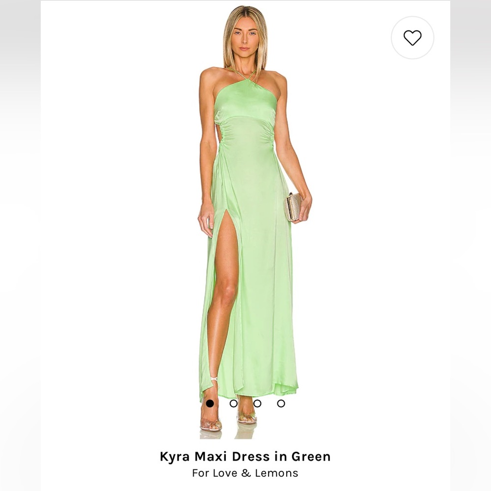 Revolve/For Love & Lemons Kyra Maxi Dress in Green. Size Small.